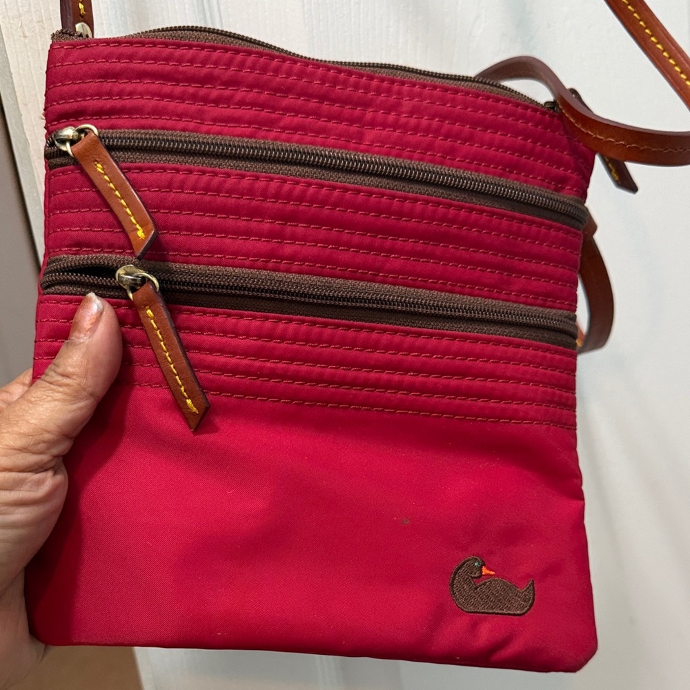 Dooney & Bourke Red and Brown Crossbody Bag - Picture 4 of 6